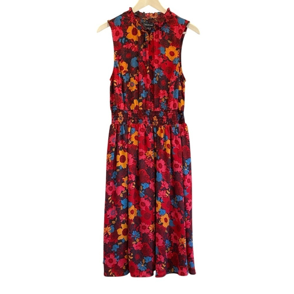 Modcloth Floral Midi Sleeveless Flowy Dress Size Medium - Picture 2 of 9